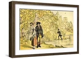 'Dr Syntax making a discovery'-Thomas Rowlandson-Framed Giclee Print