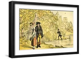 'Dr Syntax making a discovery'-Thomas Rowlandson-Framed Giclee Print