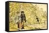 'Dr Syntax making a discovery'-Thomas Rowlandson-Framed Stretched Canvas