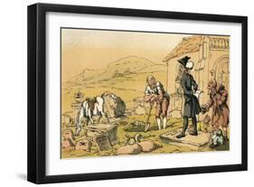 Dr Syntax Meditating on the Tombstones-Thomas Rowlandson-Framed Art Print