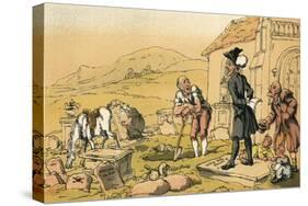 Dr Syntax Meditating on the Tombstones-Thomas Rowlandson-Stretched Canvas