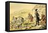 'Dr Syntax meditating on the tombstones'-Thomas Rowlandson-Framed Stretched Canvas