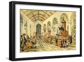'Dr Syntax preaching'-Thomas Rowlandson-Framed Giclee Print