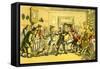 'Dr Syntax present at a coffee house quarrel'-Thomas Rowlandson-Framed Stretched Canvas