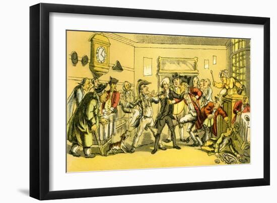 'Dr Syntax present at a coffee house quarrel'-Thomas Rowlandson-Framed Giclee Print