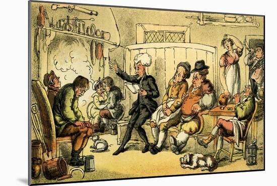 'Dr Syntax reading his tour'-Thomas Rowlandson-Mounted Giclee Print