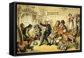 'Dr Syntax reading his tour'-Thomas Rowlandson-Framed Stretched Canvas