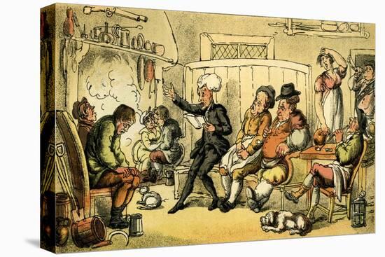 'Dr Syntax reading his tour'-Thomas Rowlandson-Stretched Canvas