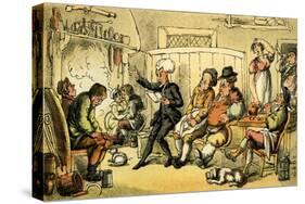 'Dr Syntax reading his tour'-Thomas Rowlandson-Stretched Canvas