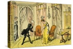 'Dr Syntax received by the maid instead of the mistress'-Thomas Rowlandson-Stretched Canvas