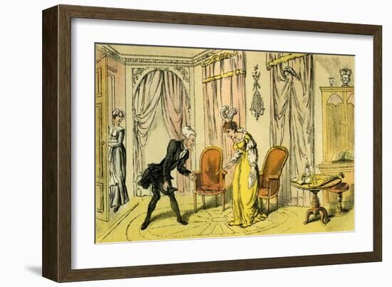 'Dr Syntax received by the maid instead of the mistress'-Thomas Rowlandson-Framed Giclee Print