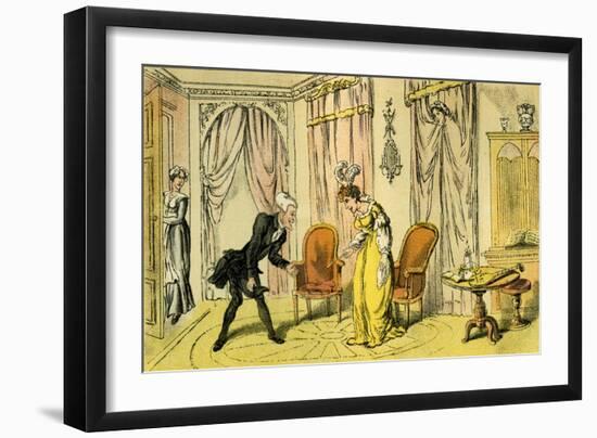 'Dr Syntax received by the maid instead of the mistress'-Thomas Rowlandson-Framed Giclee Print