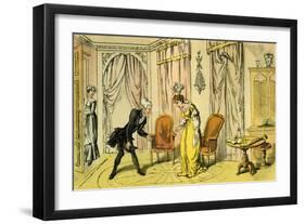 'Dr Syntax received by the maid instead of the mistress'-Thomas Rowlandson-Framed Giclee Print