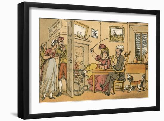 Dr Syntax Returned from His Tour-Thomas Rowlandson-Framed Art Print