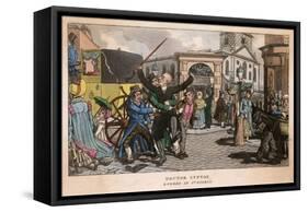 Dr Syntax Robbed in St Giles-Thomas Rowlandson-Framed Stretched Canvas