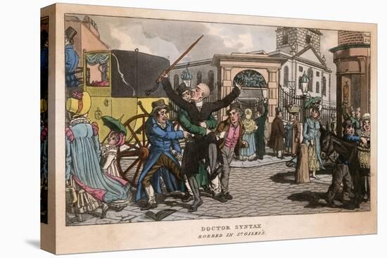 Dr Syntax Robbed in St Giles-Thomas Rowlandson-Stretched Canvas