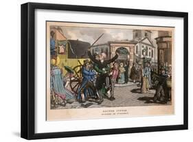 Dr Syntax Robbed in St Giles-Thomas Rowlandson-Framed Art Print