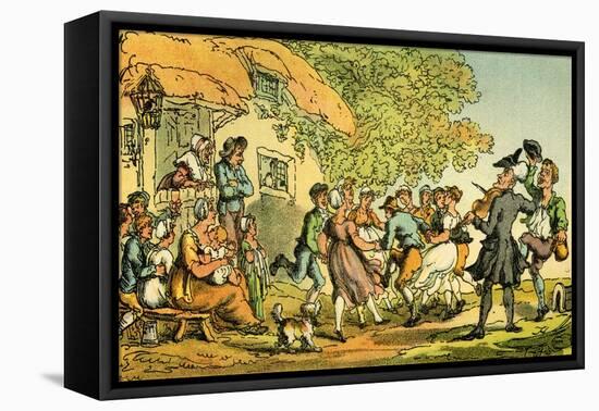 'Dr Syntax - rural sports'-Thomas Rowlandson-Framed Stretched Canvas