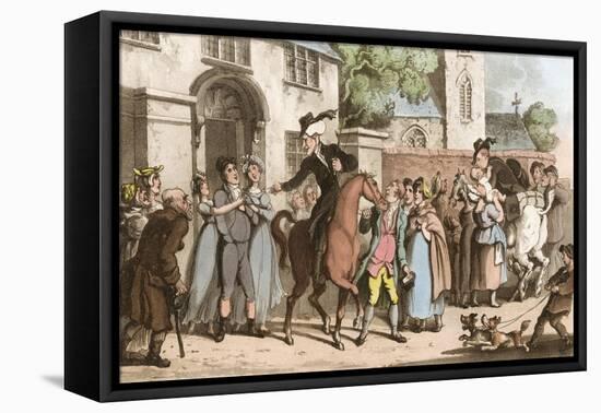 Dr Syntax Setting Out on His Second Tour-Thomas Rowlandson-Framed Stretched Canvas