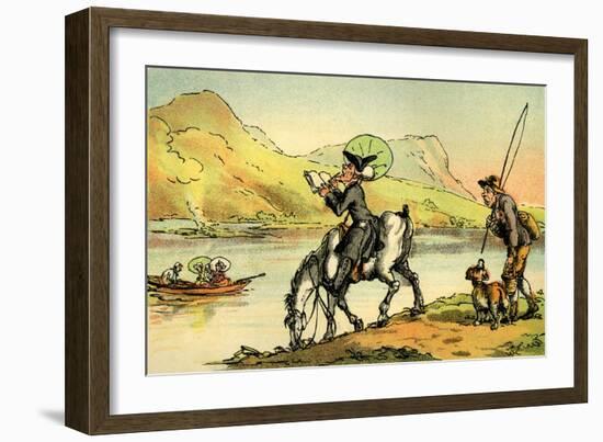 'Dr Syntax sketching the lake'-Thomas Rowlandson-Framed Giclee Print