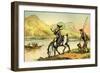 'Dr Syntax sketching the lake'-Thomas Rowlandson-Framed Giclee Print