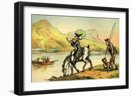 'Dr Syntax sketching the lake'-Thomas Rowlandson-Framed Giclee Print