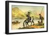 'Dr Syntax sketching the lake'-Thomas Rowlandson-Framed Giclee Print