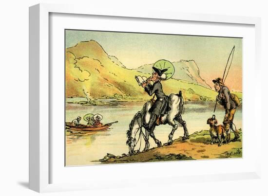 'Dr Syntax sketching the lake'-Thomas Rowlandson-Framed Giclee Print