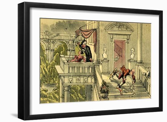 'Dr Syntax star-gazing'-Thomas Rowlandson-Framed Giclee Print