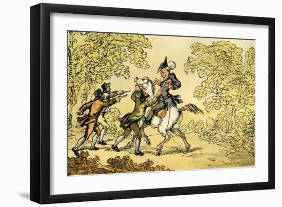 'Dr Syntax stopped by highwaymen'-Thomas Rowlandson-Framed Giclee Print