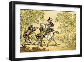 'Dr Syntax stopped by highwaymen'-Thomas Rowlandson-Framed Giclee Print