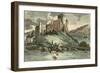 Dr Syntax Tumbling into the Water-Thomas Rowlandson-Framed Art Print