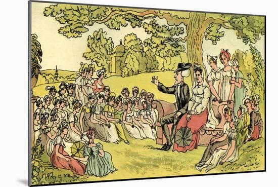 'Dr Syntax visits a boarding school'-Thomas Rowlandson-Mounted Giclee Print