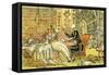 'Dr Syntax with a blue stocking beauty'-Thomas Rowlandson-Framed Stretched Canvas