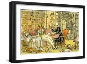 'Dr Syntax with a blue stocking beauty'-Thomas Rowlandson-Framed Giclee Print