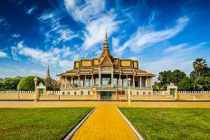 Phnom Penh Tourist Attraction and Famouse Landmark - Royal Palace Complex, Cambodia-DR Travel Photo and Video-Framed Stretched Canvas