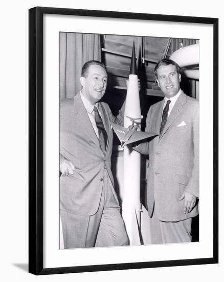 Dr Werhner Von Braun with Walt Disney-null-Framed Photo