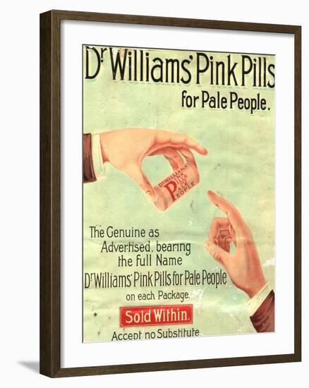 Dr Williams Pin Pills Medical Medicine, UK, 1890-null-Framed Giclee Print