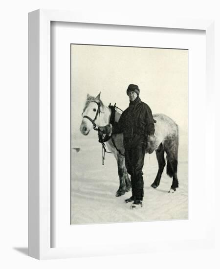 'Dr. Wilson and Pony 'Nobby', c1911, (1913)-Herbert Ponting-Framed Photographic Print