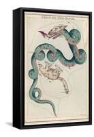 Draco and Ursa Minor Constellation-Sidney Hall-Framed Stretched Canvas