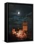 Dracula Castle at Night, Bran Castle, Transylvania, Romania-Russell Young-Framed Stretched Canvas