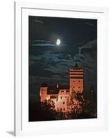 Dracula Castle at Night, Bran Castle, Transylvania, Romania-Russell Young-Framed Photographic Print