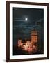 Dracula Castle at Night, Bran Castle, Transylvania, Romania-Russell Young-Framed Photographic Print