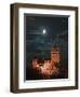 Dracula Castle at Night, Bran Castle, Transylvania, Romania-Russell Young-Framed Photographic Print