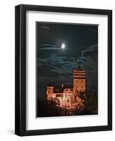 Dracula Castle at Night, Bran Castle, Transylvania, Romania-Russell Young-Framed Photographic Print