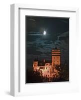 Dracula Castle at Night, Bran Castle, Transylvania, Romania-Russell Young-Framed Photographic Print