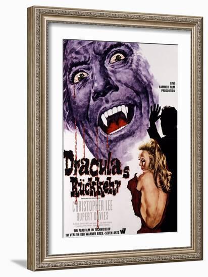 Dracula Has Risen from the Grave, Christopher Lee, Veronica Carlson, 1968-null-Framed Art Print