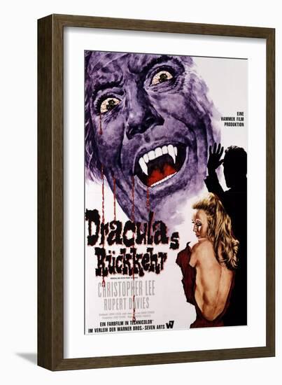 Dracula Has Risen from the Grave, Christopher Lee, Veronica Carlson, 1968-null-Framed Art Print