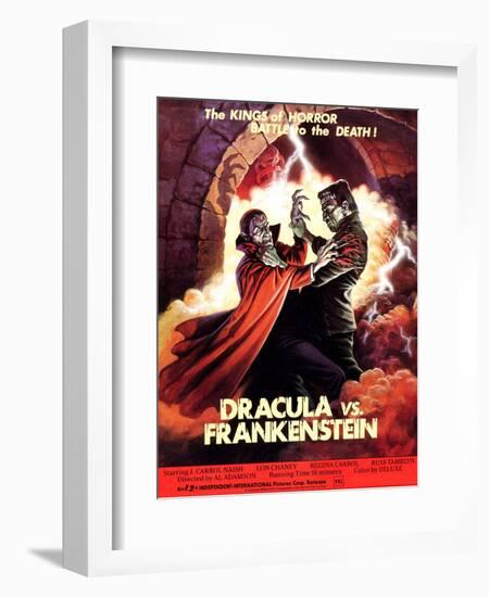 Dracula vs. Frankenstein, Zandor Vorkov, John Bloom, 1971-null-Framed Art Print