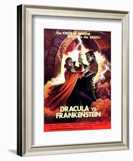 Dracula vs. Frankenstein, Zandor Vorkov, John Bloom, 1971-null-Framed Art Print